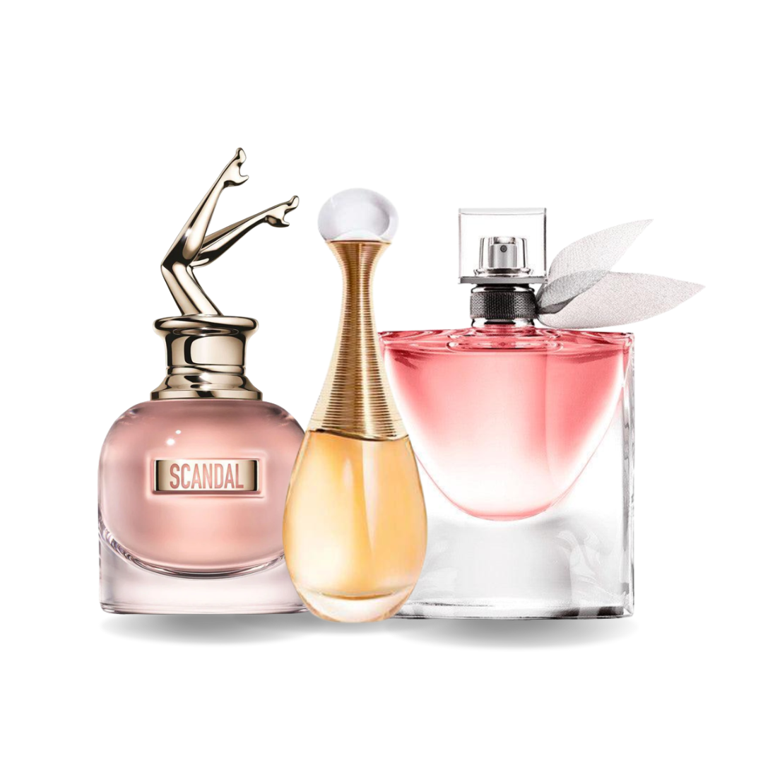 3er-Pack Parfüms: SCANDAL, J’ADORE & LA VIE EST BELLE – 100 ml