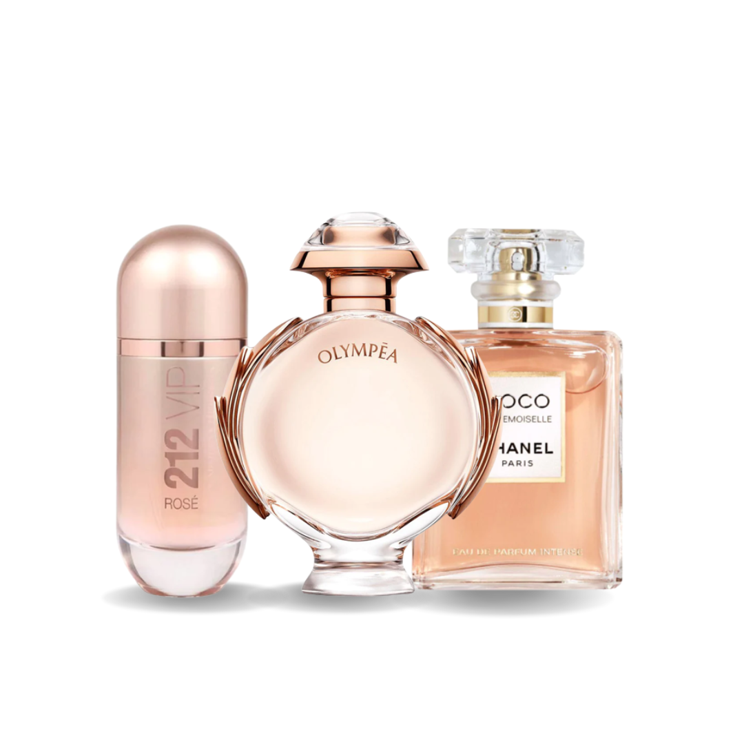 3er-Set Parfums: 212 VIP ROSÉ, OLYMPÉA & COCO MADEMOISELLE – 100 ml
