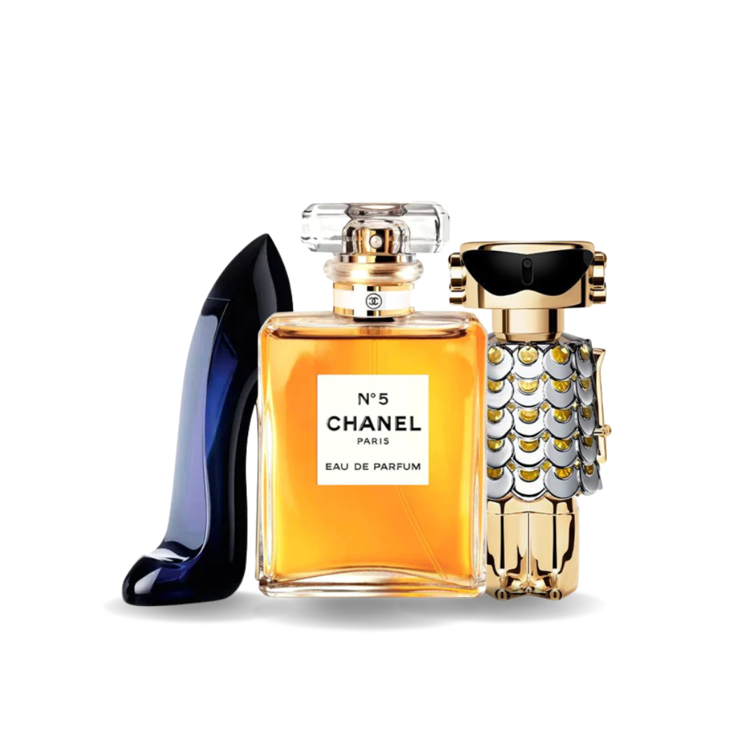 3-Pack Perfumes: GOOD GIRL, CHANEL Nº5 & FAME – 100 ml