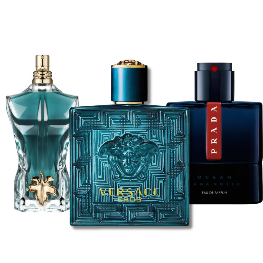 3-Pack Perfumes: PRADA LUNA ROSSA, VERSACE EROS & LE BEAU – 100 ml